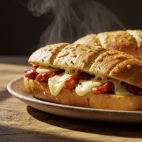 Barbeque Chicken Stuff Garlic Bread