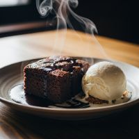 Brownie with ice cream
