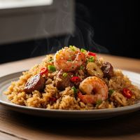 Burnt Garlic 'N' Chilli Fried Rice (Veg.)