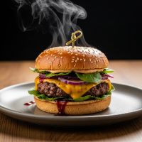 Charcoal Smash Chicken Burger