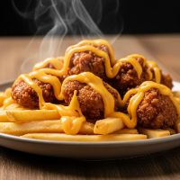 Cheesy Fries with Fried Chicken