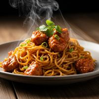 Chi Chilli Noodles with Gravy (Half)