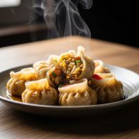 Chicken Cheese Pan Fry Momo's (8 Pcs.)
