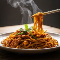 Chicken Chilly Hakka Noodles (Medium)