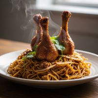Chicken Lollipop Hakka Noodles (Medium)