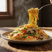 Chicken Mush Schez. Noodles (Half)