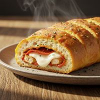 Chicken Pepperoni Stuff Garlic Bread
