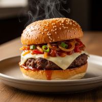 Chicken Sizzling Garlic Chilly Burger