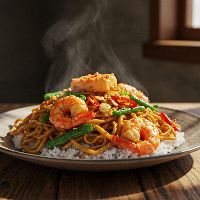 Chilly Garlic Rice/Noodles (Veg.)