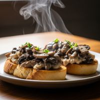 Creamy Mushroom Bruschetta (Veg)