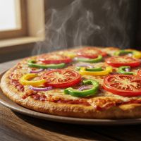 Green & Yellow Bell Pepper, Tomato Pizza (Triple Topping)