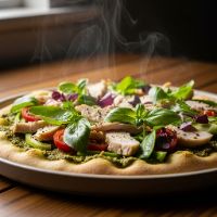 Green Garden Pesto Pizza (Veg.)