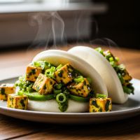 Green Garlic Paneer Bao