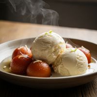 Gulab Jamun With Vanilla Ice Cream