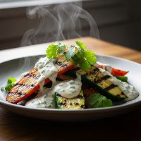 Herb Grilled Veg. (Creamy Cilantro Dressing)