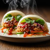 Honey Sriracha Exotic Vegetable Bao