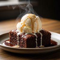 Hot Brownie With Ice Cream