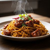 Manchurian Noodles With Grevy