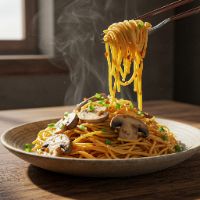 Mashroom Burnt Garlic Noodles (Half)