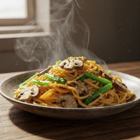 Mashroom Garlic Noodles (Half)