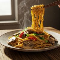 Mashroom Hong-Kong Noodles (Half)