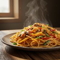 Mashroom Manchaurian Noodles (Half)