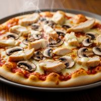 Medium Chicken Mush. Cheese Pizza