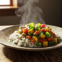 Mexican Garden Skillet With Cilantro Rice