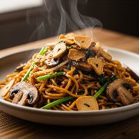 Mushroom Burnt Garlic Noodles