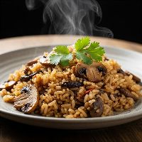 Mushroom Burnt Garlic Rice