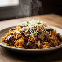 Mushroom Cheese Tawa Pulav