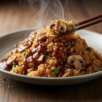 Mushroom Fried Rice with Gravy