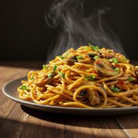 Mushroom Manchurian Noodles