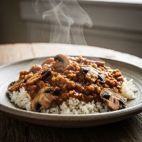 Mushroom Sherpa Rice & Gravy (Half)