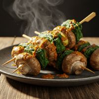 Mushroom Spinach Shashilk Tikka