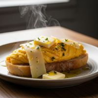 Omelette Cheese Bred Butter