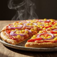 Onion, Red Capsicum & Gold Corn Pizza (Triple Topping)