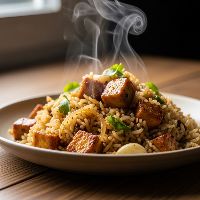 Paneer Burnt Garlic Rice