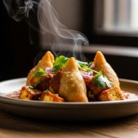 Paneer Samosa Chaat