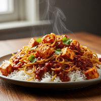 Paneer Triple Schezwan Noodles & Gravy