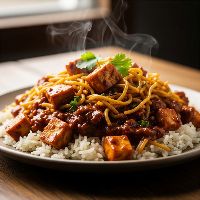 Paneer Triple Schezwan Rice & Gravy