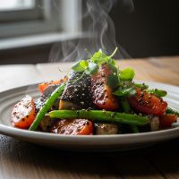 Pepper Tossed Veg. (Peppery Balsamic Dressing)