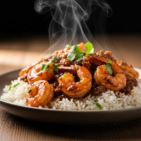 Prawns Manchurian Rice & Gravy