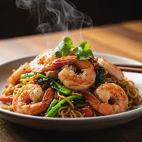 Prawns Mushroom Noodles (Half)