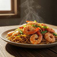 Prawns Roasted Chilli Noodles