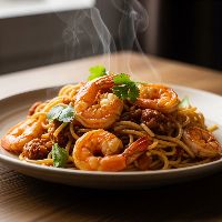 Prawns Sherpa Noodles & Gravy (Half)