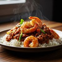 Prawns Sherpa Rice & Gravy