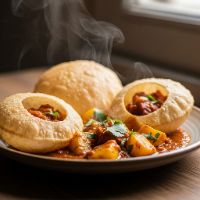 Rajgira Puri With Aloo Tomatar Ki Sabji