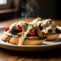 Roast Veg. Alfredo Bruschetta