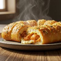 Spicy Chicken Stuff Garlic Bread
